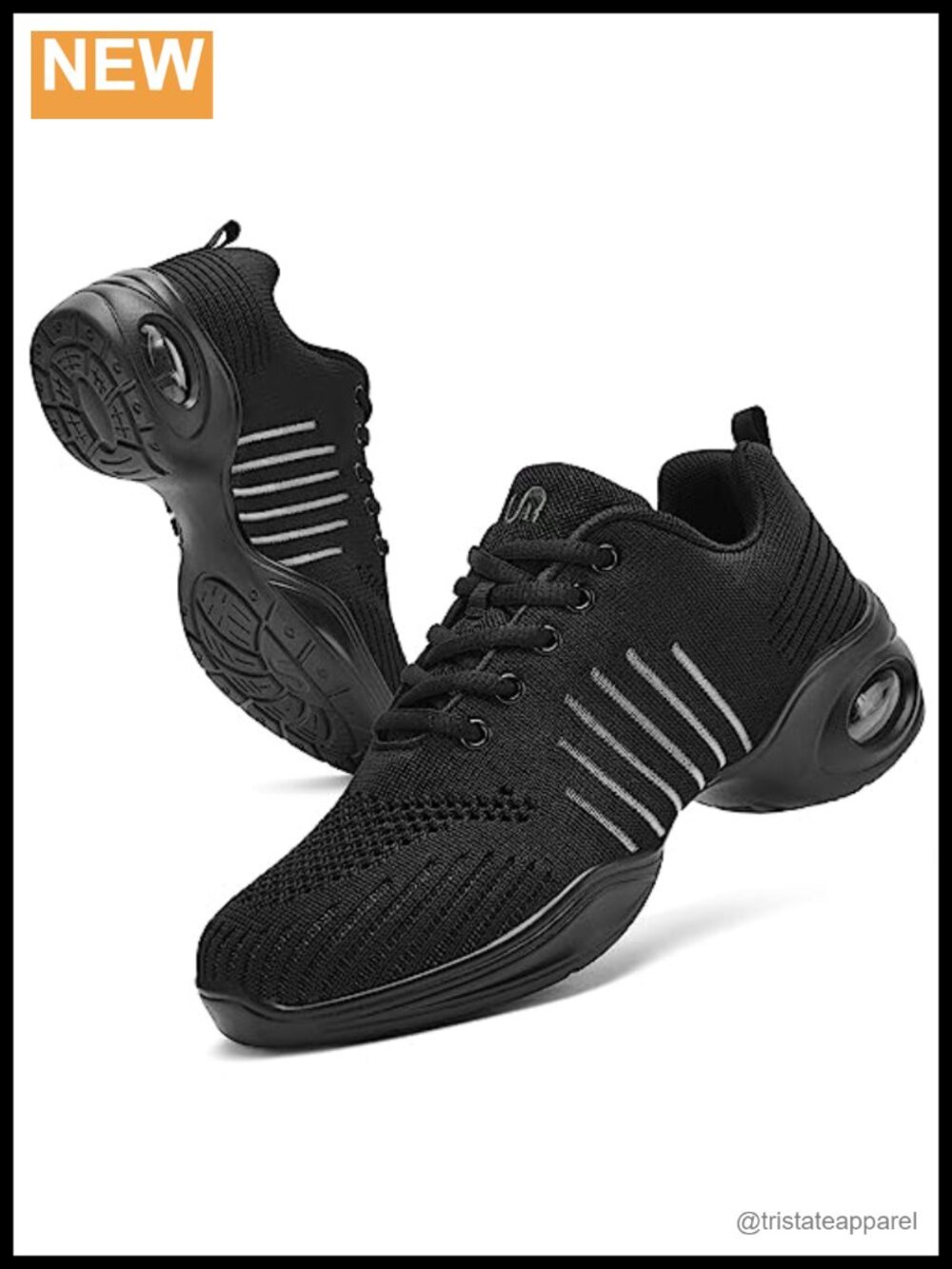 Women's Knitted Mesh Jazz Dance Sneakers Lace-Up Platform